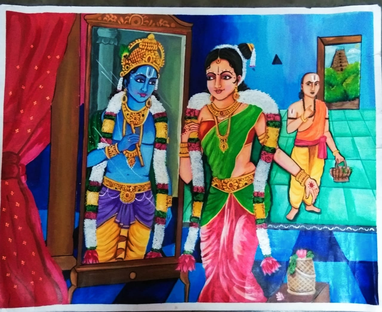 ART BY K. GANGADEVI-12F AT DISTRICT & STATE LEVEL DRAWING COMPETITION